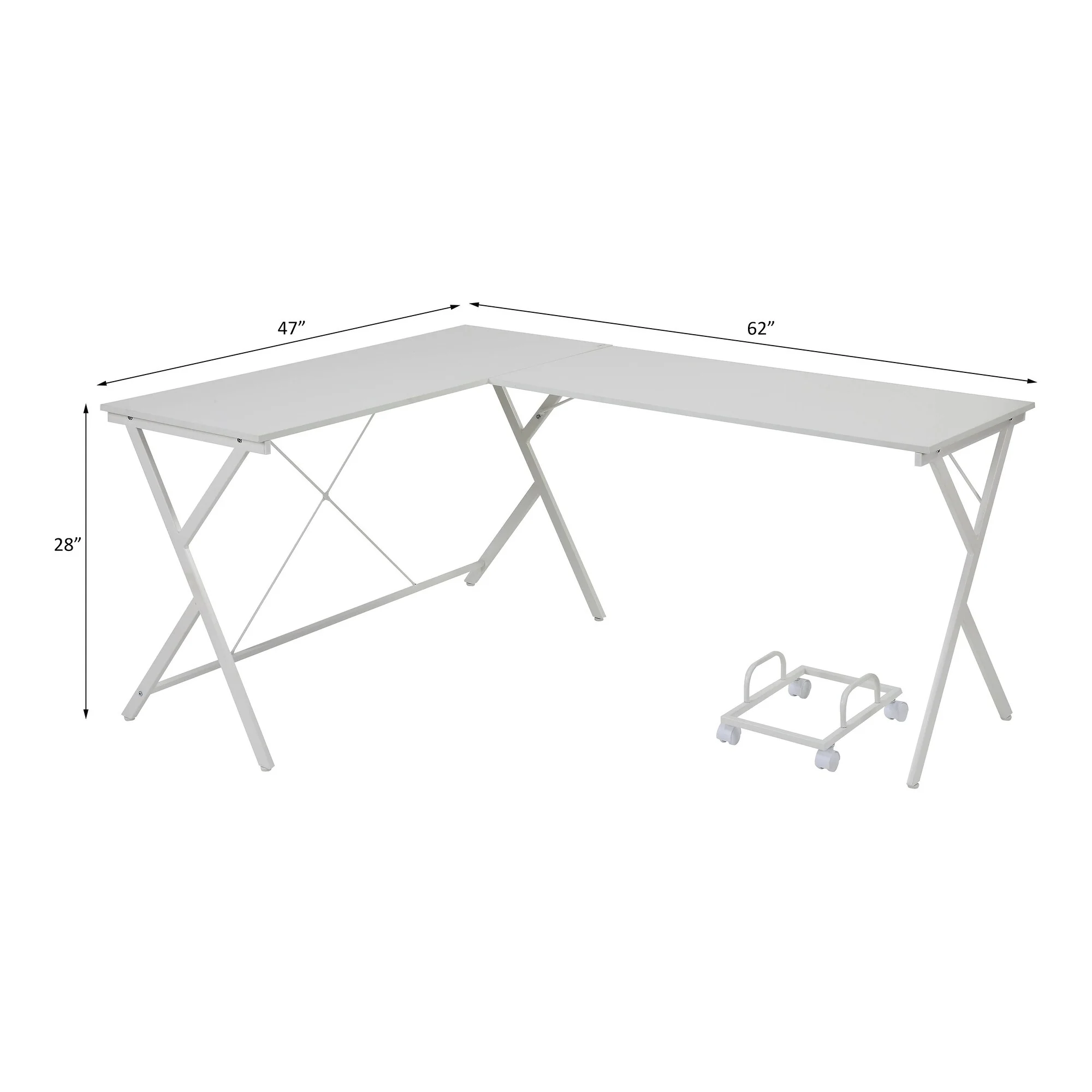 Dazenus White Finish Computer Desk