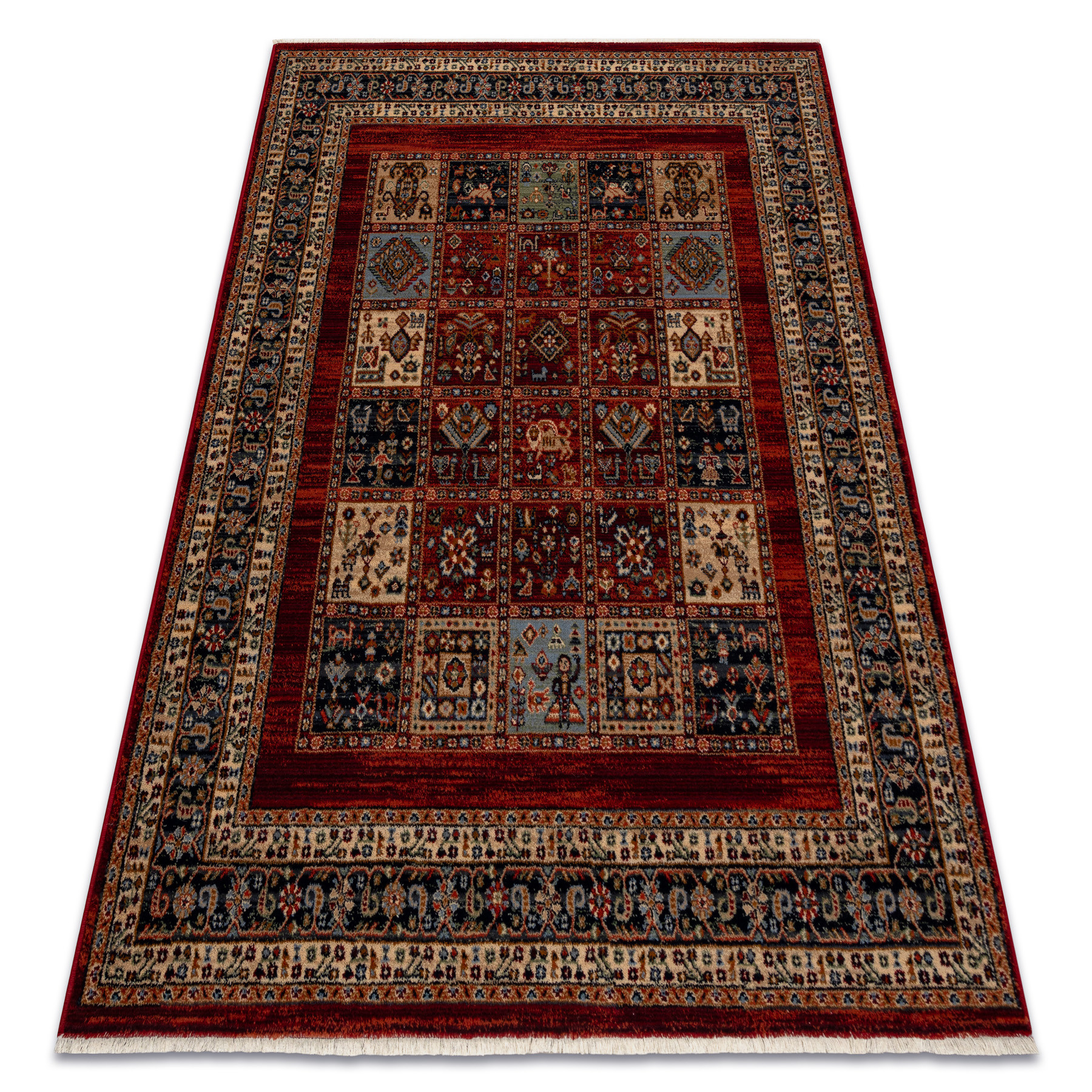 Dywan wełniany KESHAN Frędzle, Patchwork orientalny 120x145 cm
