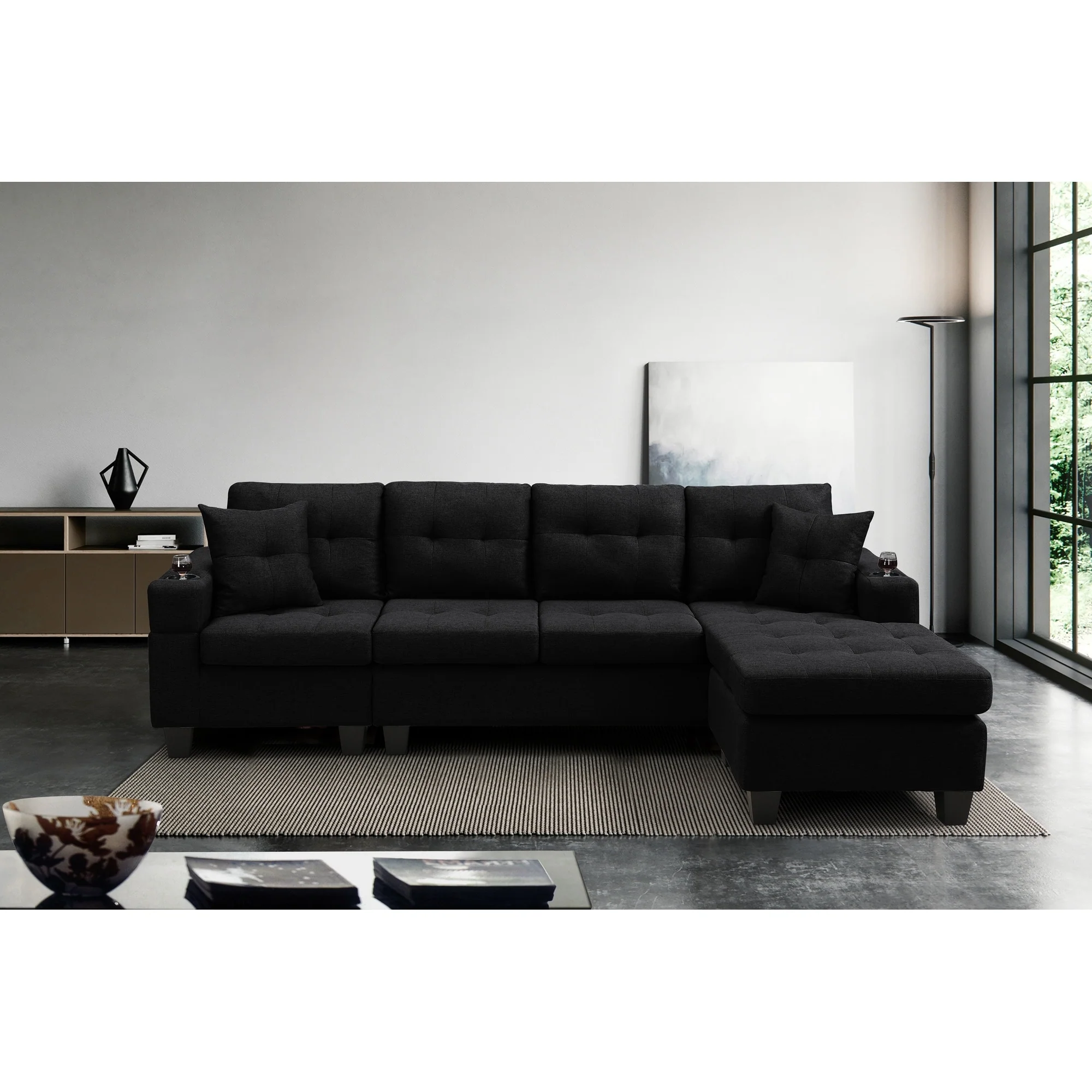 Modern Sectional Sofa with Reversible Chaise