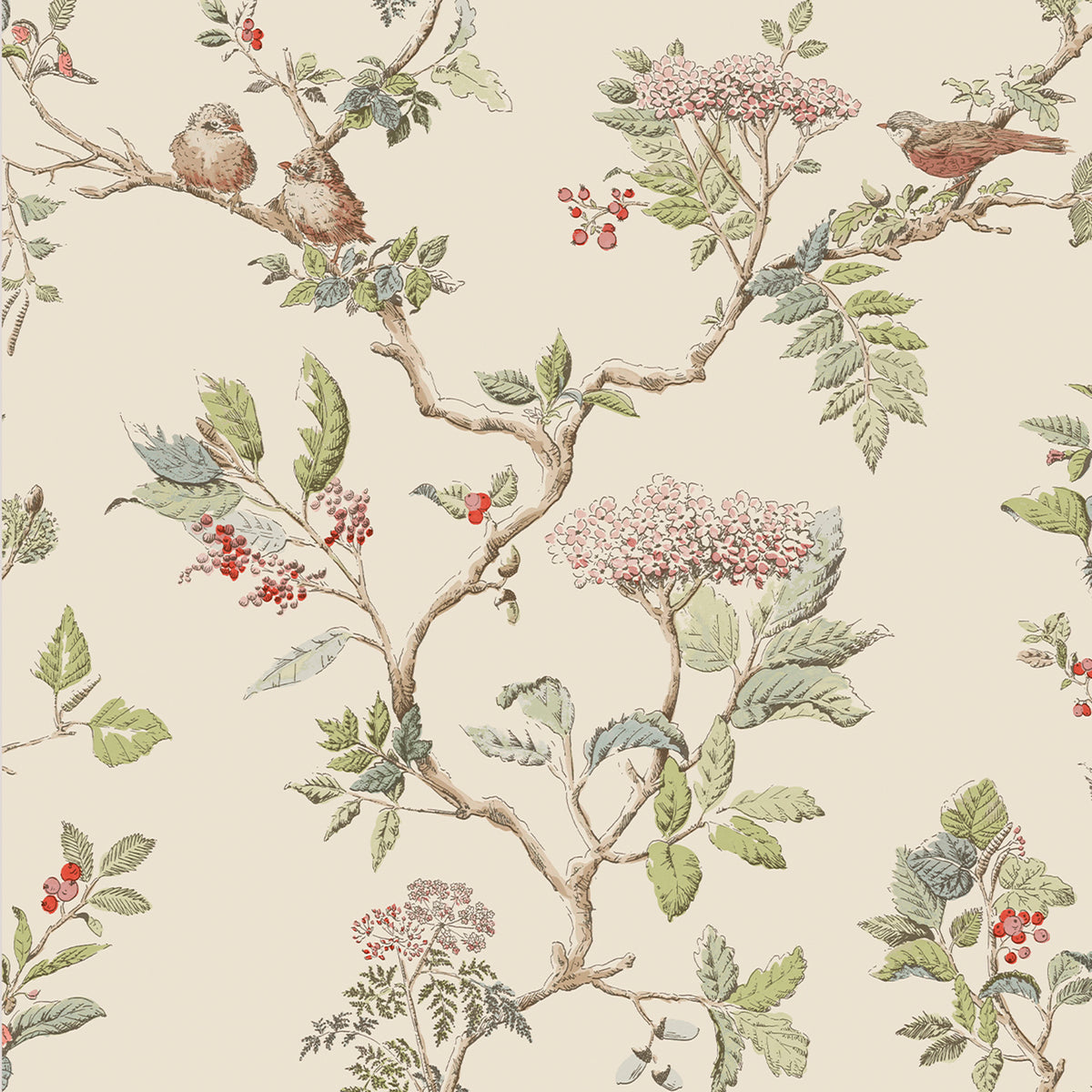 Laura Ashley Vliesbehang - Elderwood Natural - bomen - 10mx52cm - beige