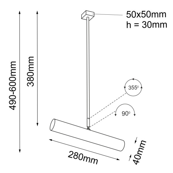 Lampa wisząca biała YABU 1xGU10x4W wym: 60x5x28 cm Shilo