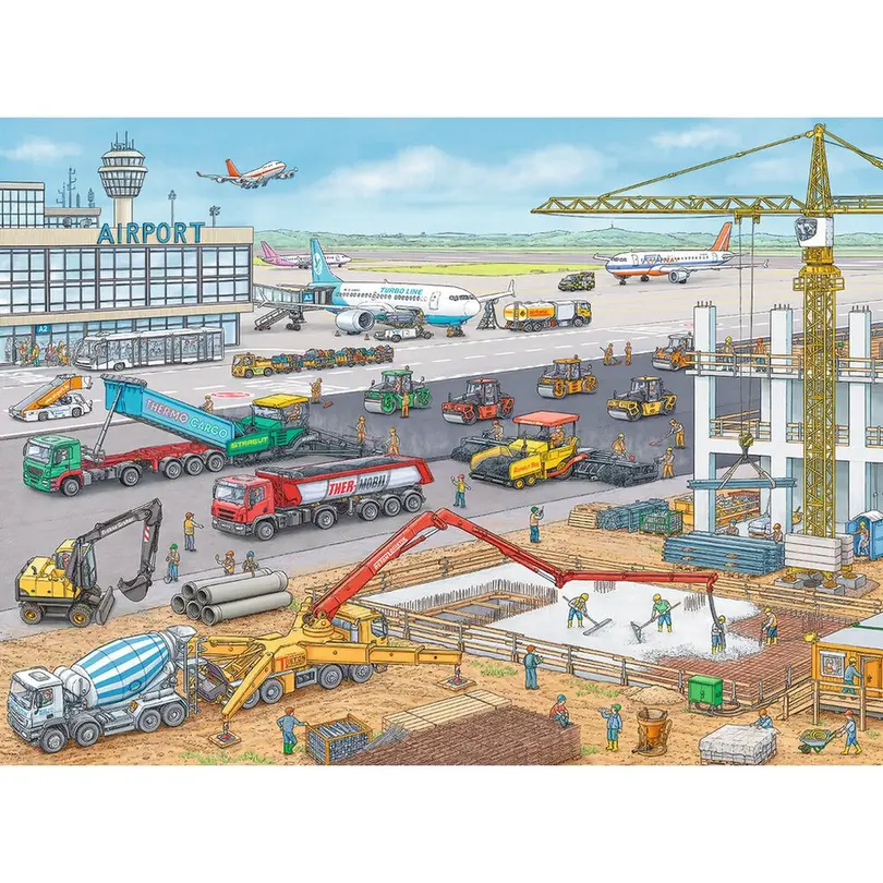Puzzle 100-teilig Baustelle am Flughafen