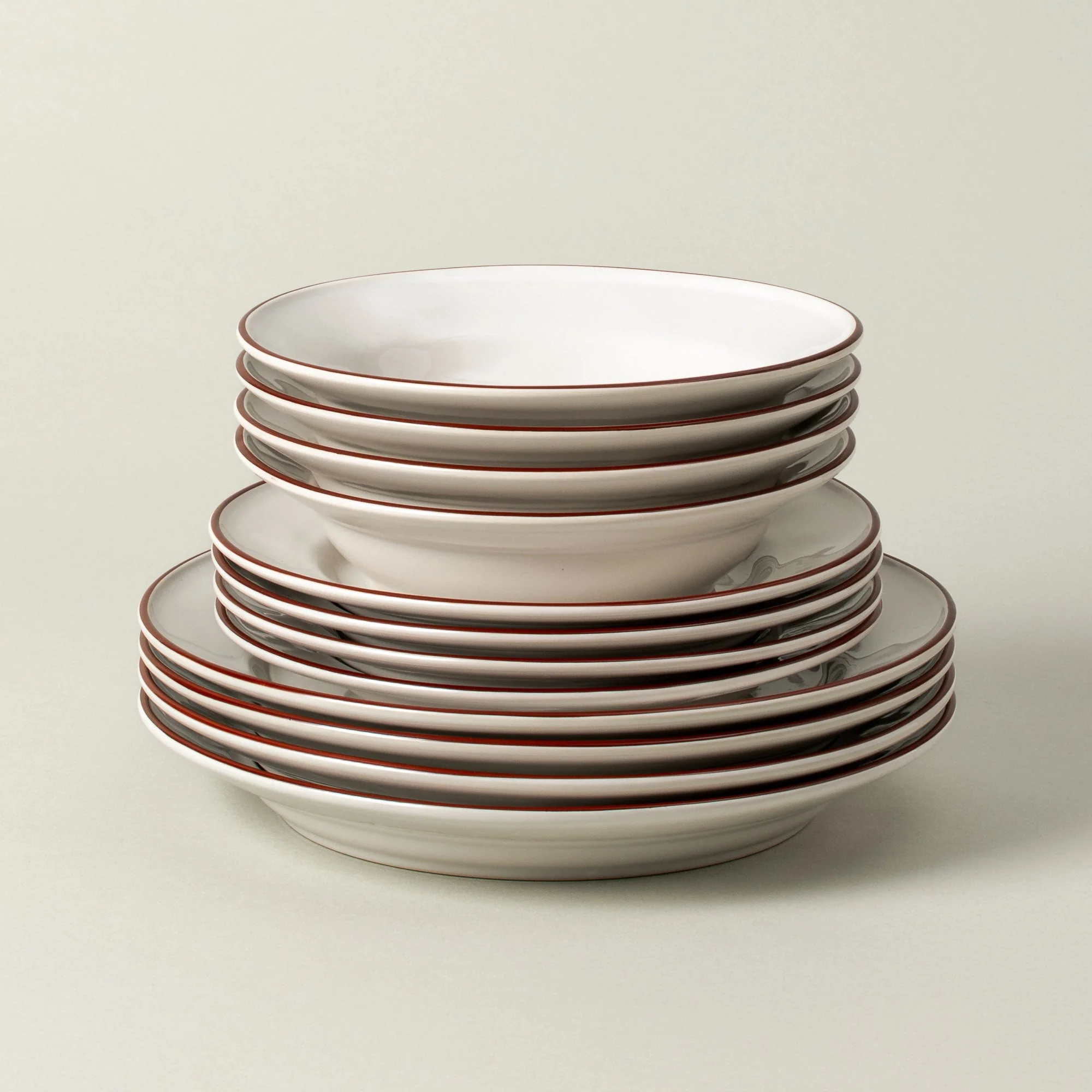12-Piece Dinnerware Set with Soup/Pasta Plate Beja