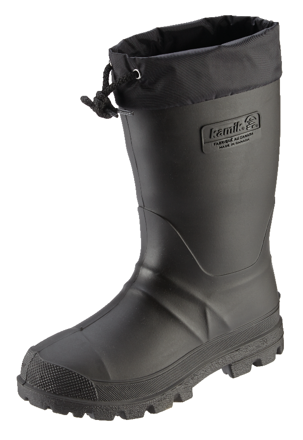 Kamik Kids' Ramrod Canadian-made Waterproof Winter Boots with Liners, Black