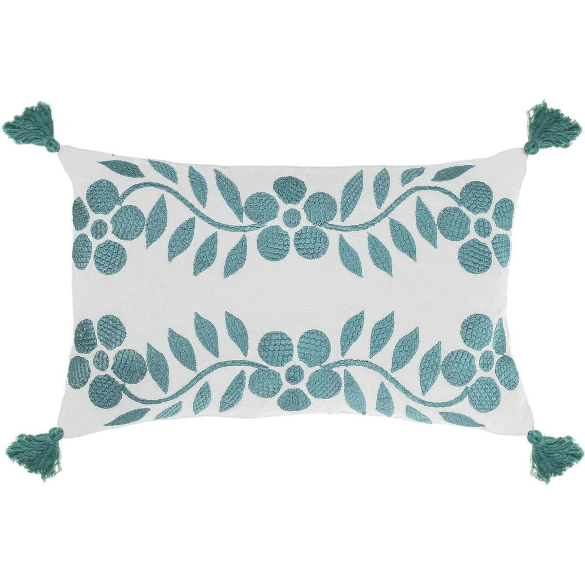 MATISSE - Housse de coussin coton  50x30 bleu aqua