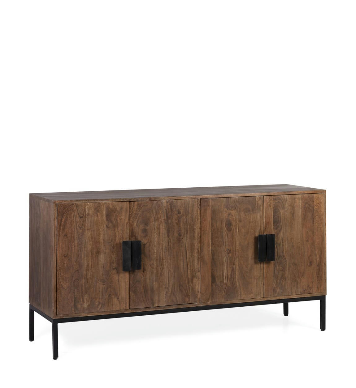 HAMELIN - Buffet en bois massif d'acacia marron L 160