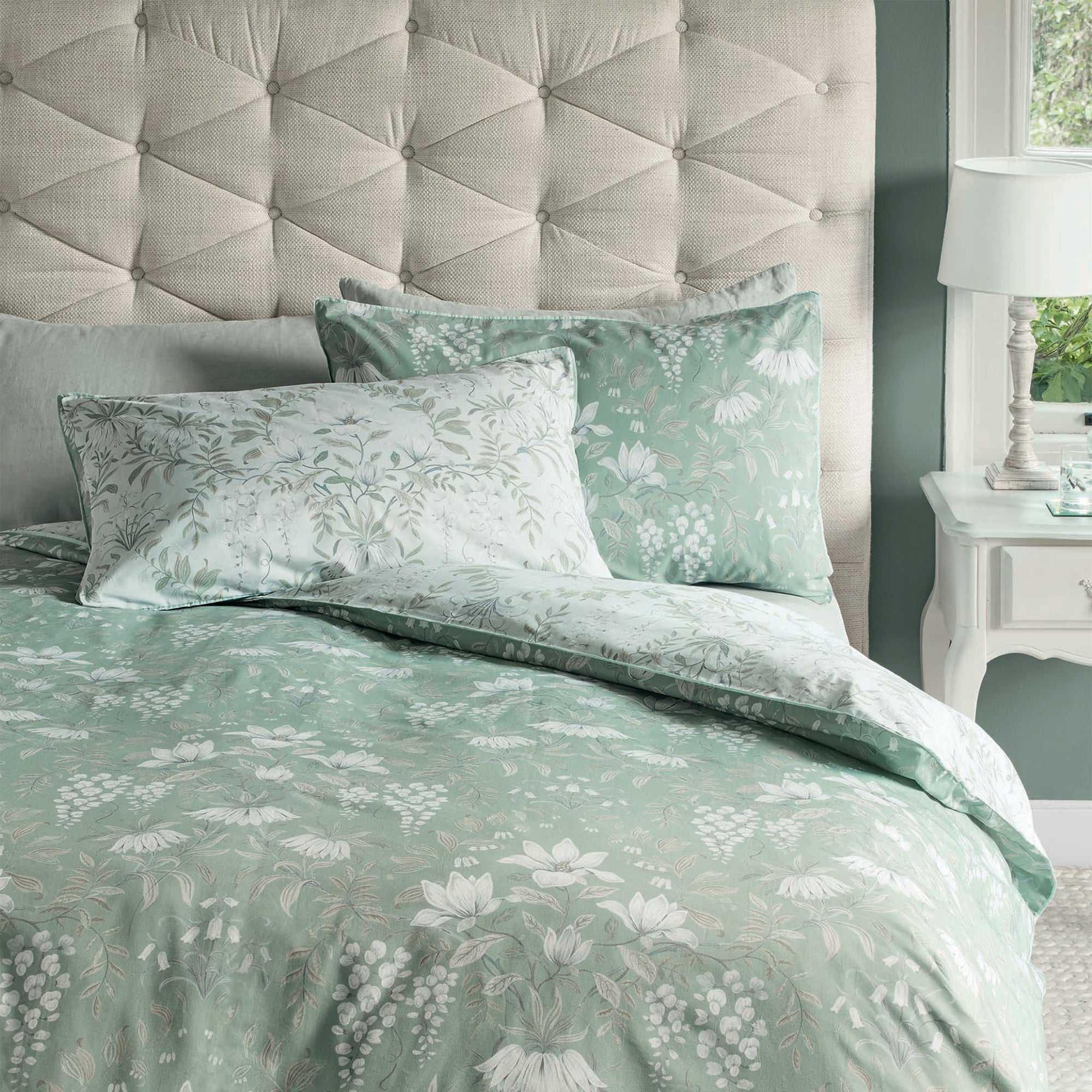 Laura Ashley Dekbedovertrek tweepersoons Parterre Sage 200cm x 200cm