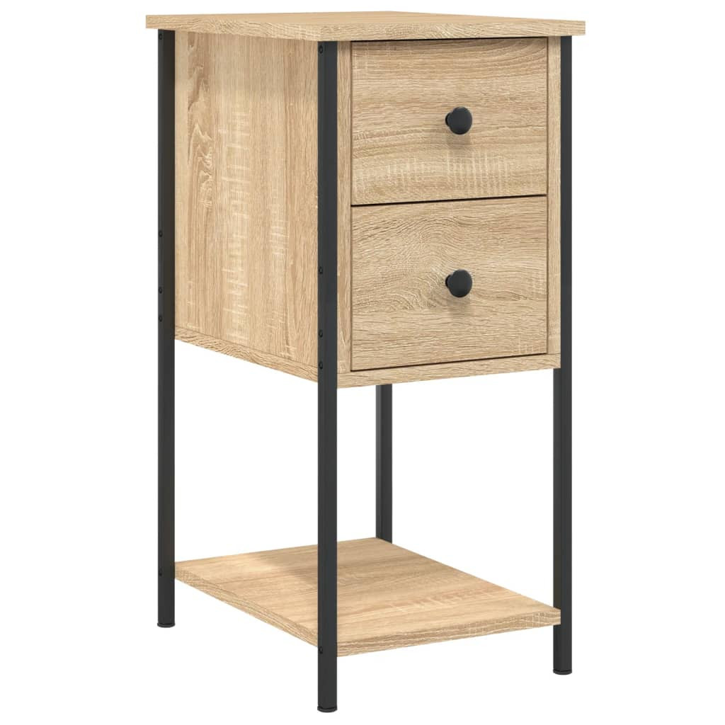 Szafka Nocna Stolik Brązowa z Regulowanymi Nóżkami Do Sypialni 32x42x70 cm