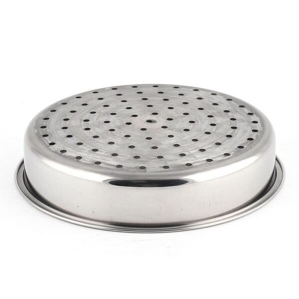 Stainless Steel Round Shaped Hole Food Cooking Steamer Rack 21cm Dia - White - 8.3" x 1.2"(Dia*H)