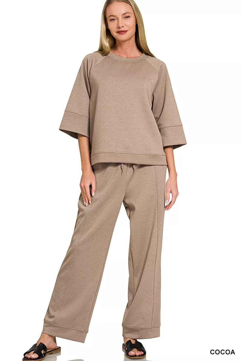 Scuba 3/4 Sleeve Pullover & Pants Set