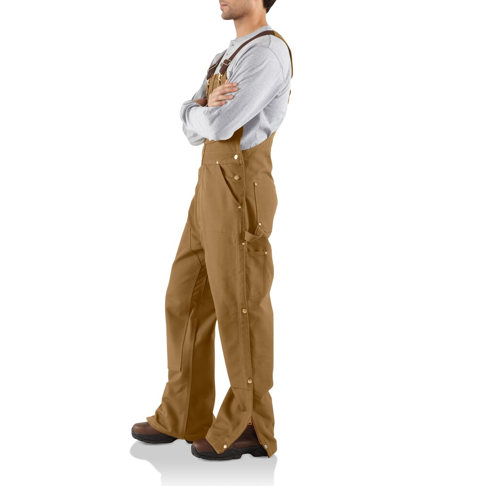 Carhartt Men's R37 Zip-To-Thigh Chap Unlined Front Bib Overall - Brown
