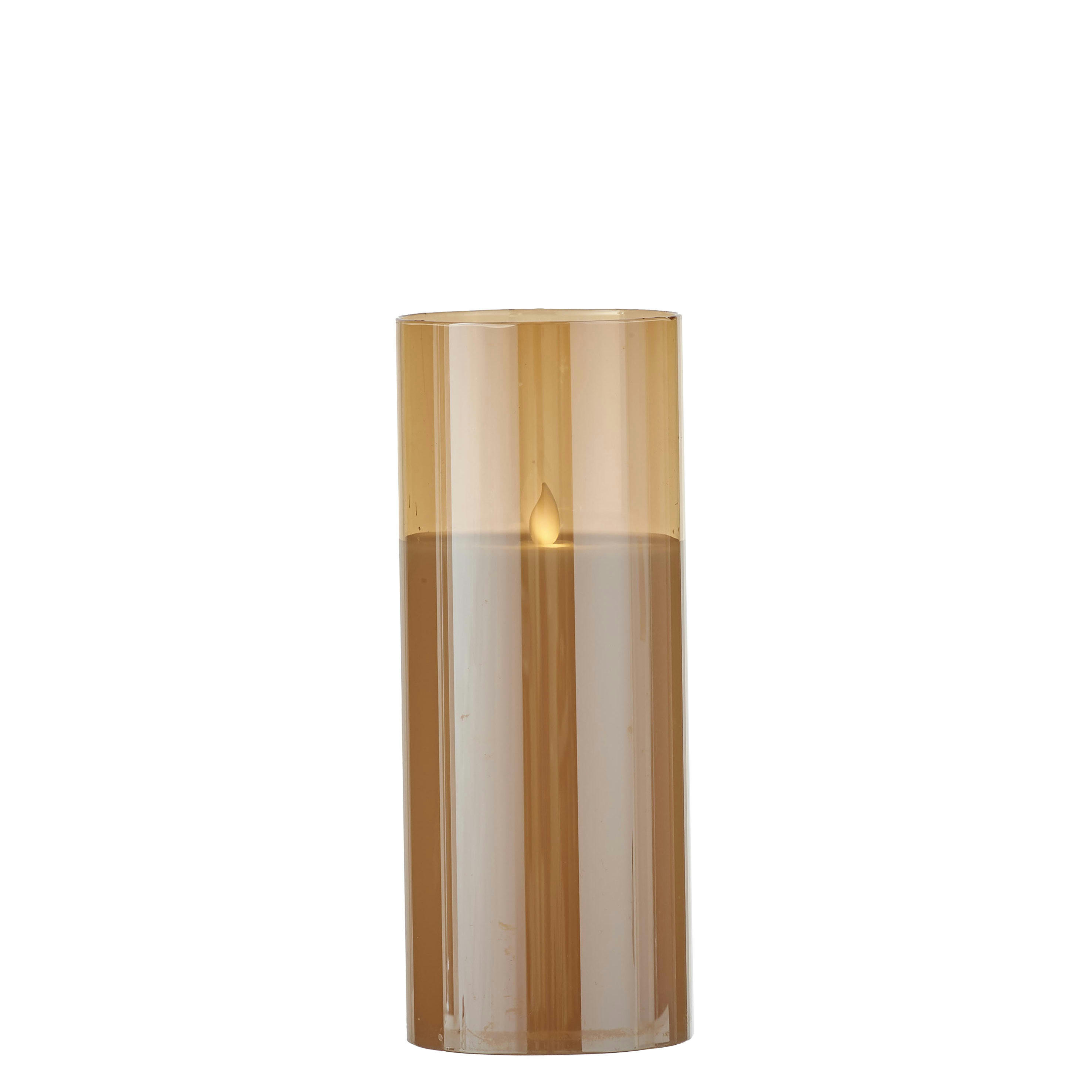 - Bougie led en verre et cire dóre H25