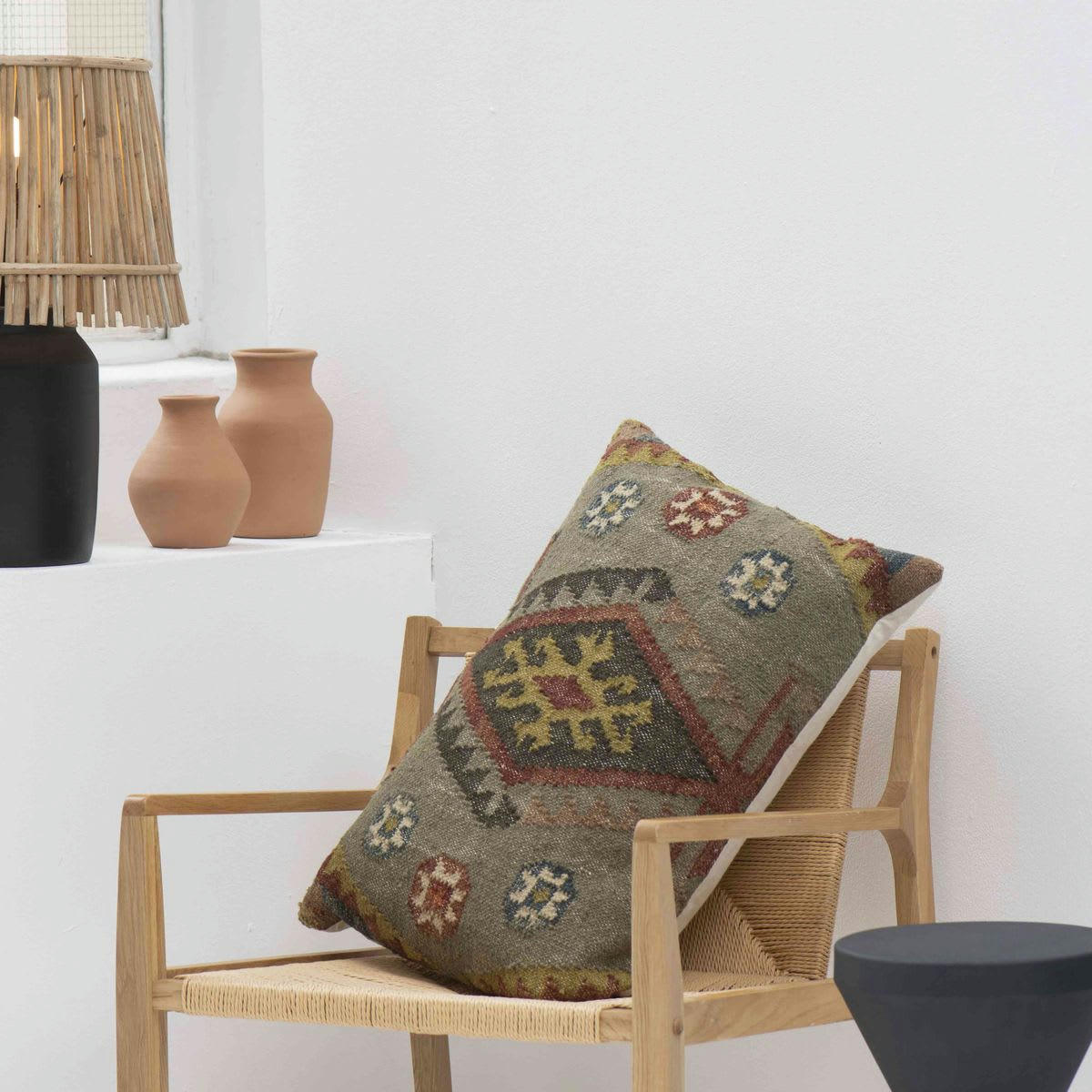 - Coussin à motifs kilim Vert