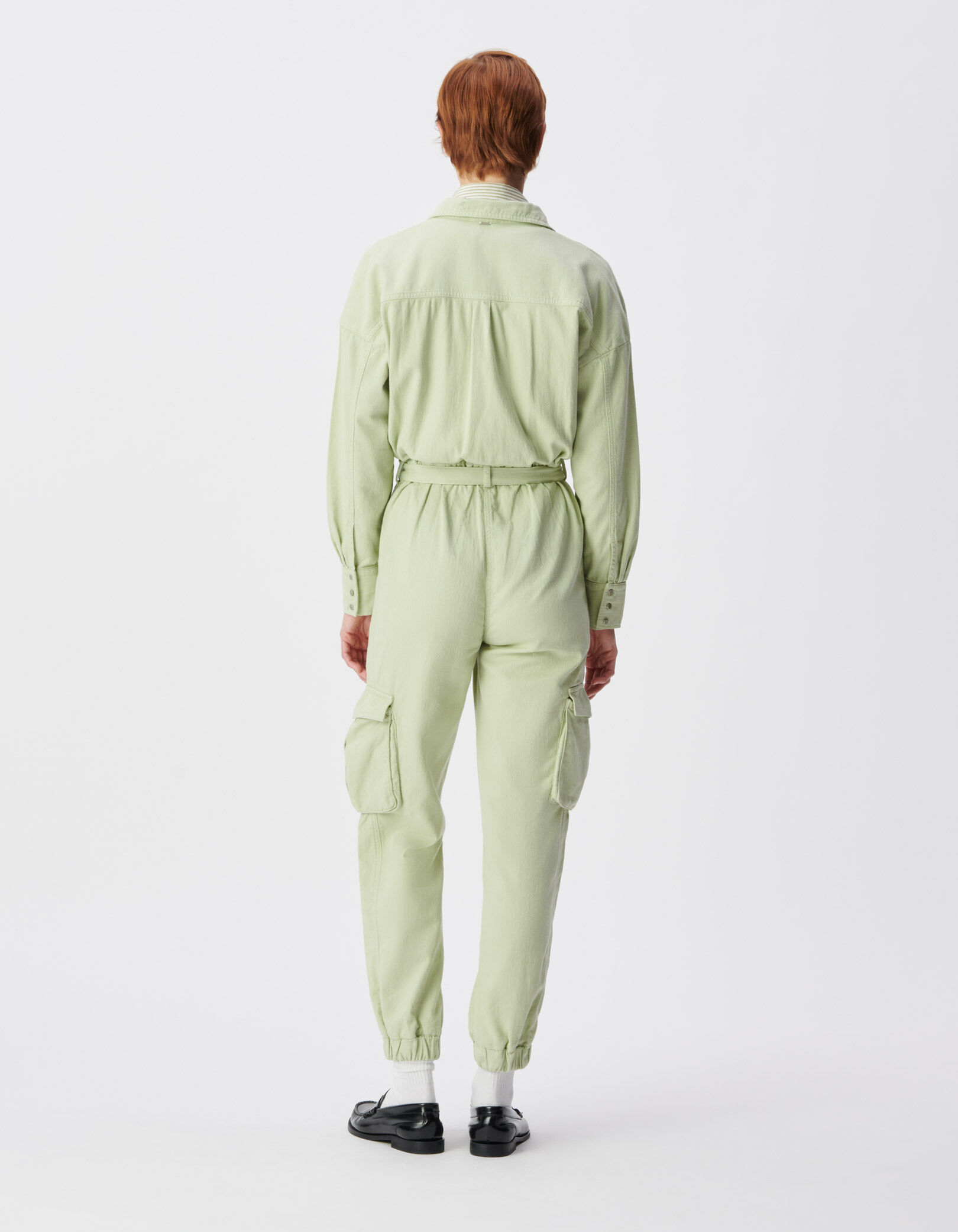 Combinaison en jean vert amande esprit battle Femme