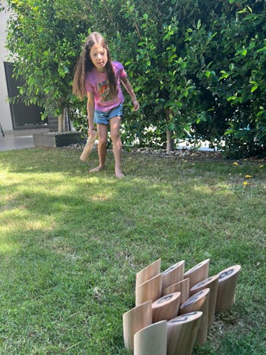 Scatter Pine - Wooden Throwing Game - 12 Pines, 1 Baton & 1 Crate