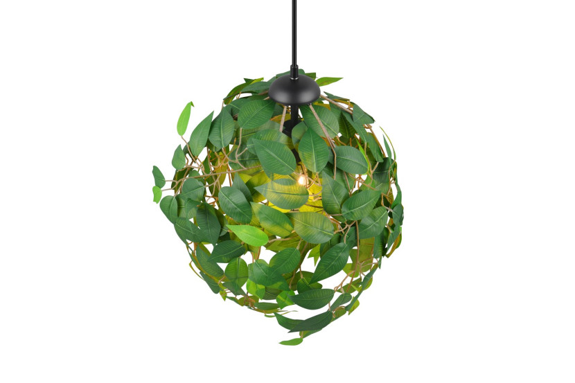 Lampa wisząca LEAVY zielono-czarna 1xE27x28W wym:150x38x38cm IP20 RL