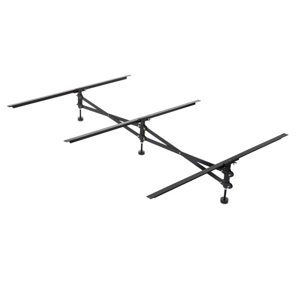 Black Steel Adjustable Center Support System Bed Frame by Brookside