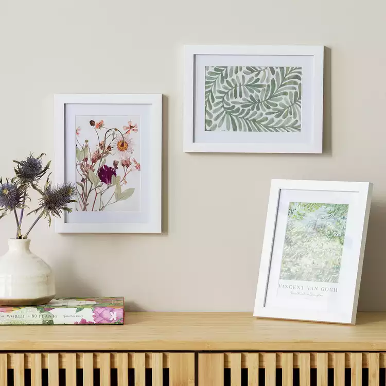 Habitat White Wooden 3 Pack Picture Frames -Mixed Size