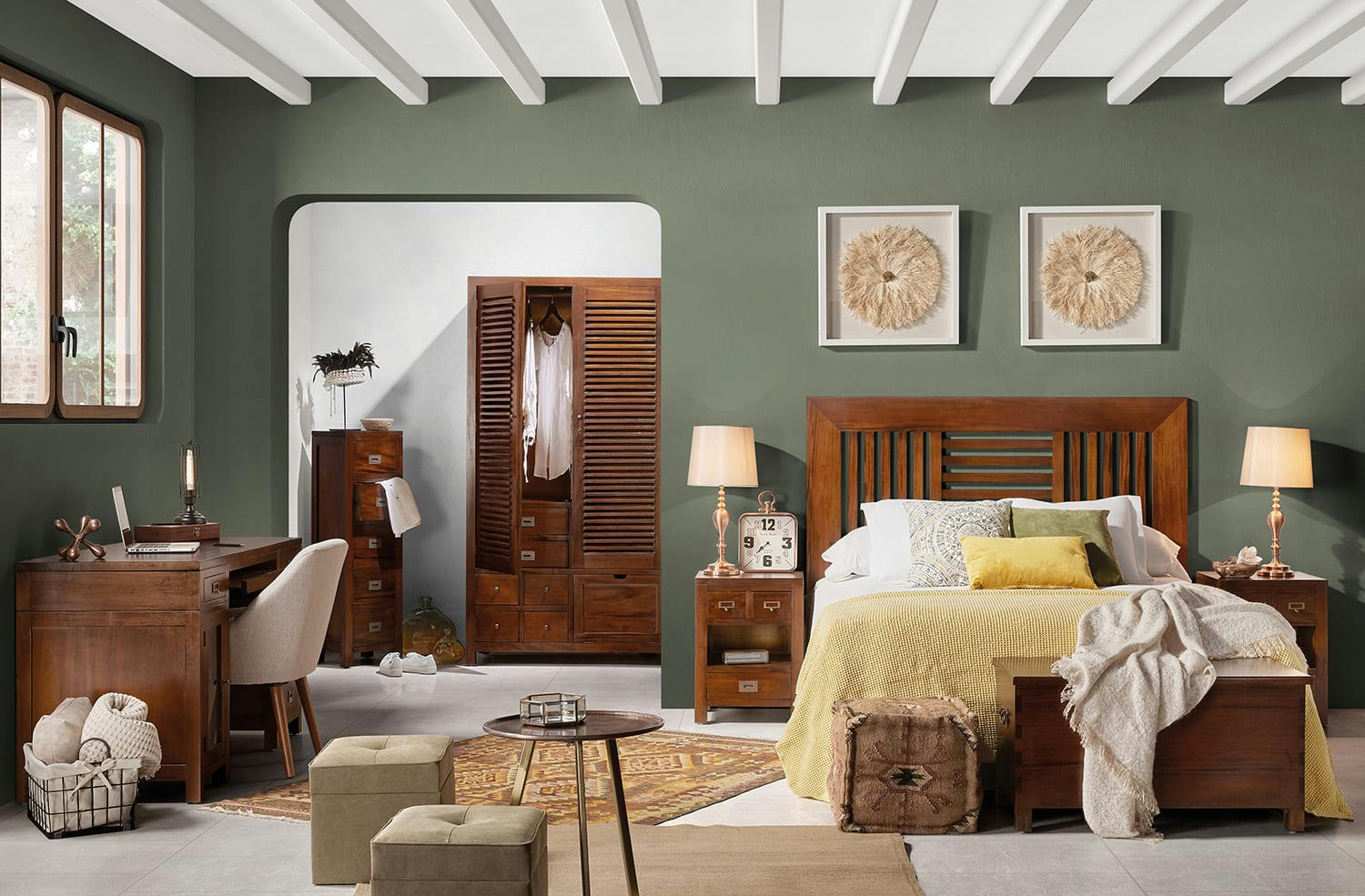 FLAMINGO - Table de chevet en bois marron L 45 cm