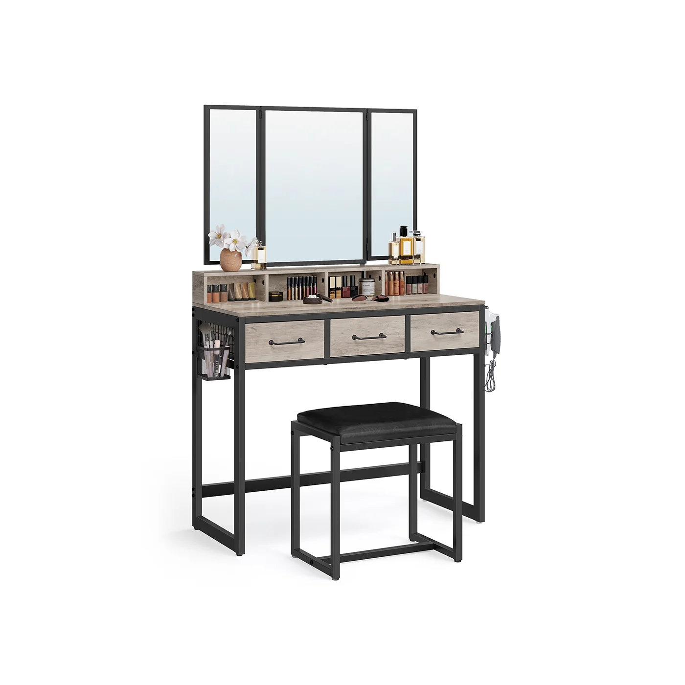 Table de maquillage avec tabouret