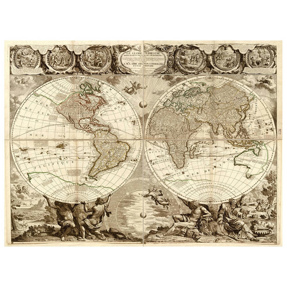 - Tableau cartographie ancienne carte No. 63 80x100cm