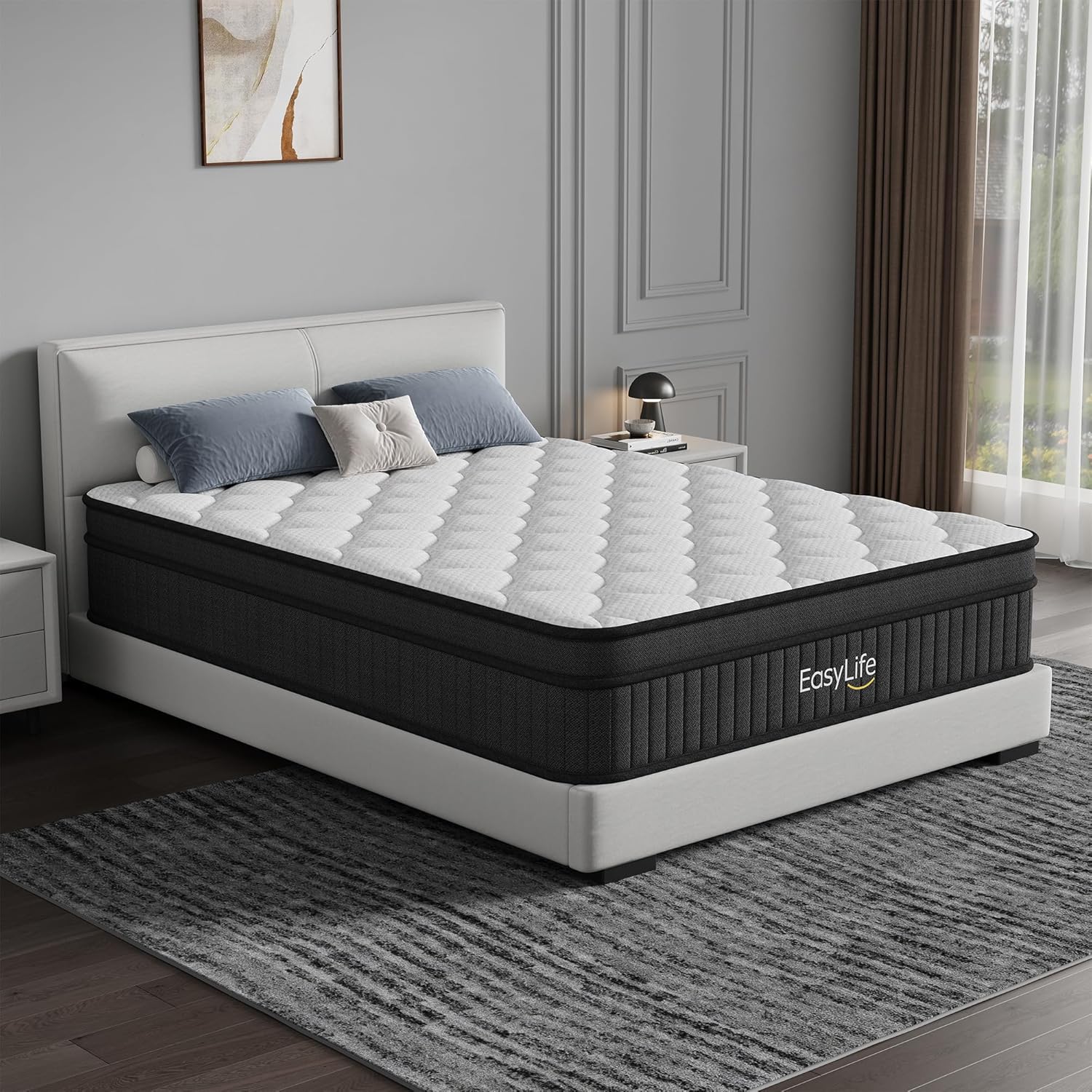 12 Inch Multilayer Hybrid Queen Mattress|Cochones Mattress|Nectar Mattress|Medium Firmness|Cool and Breathable|Individual Pocketed Springs for Motion Isolation| in a Box