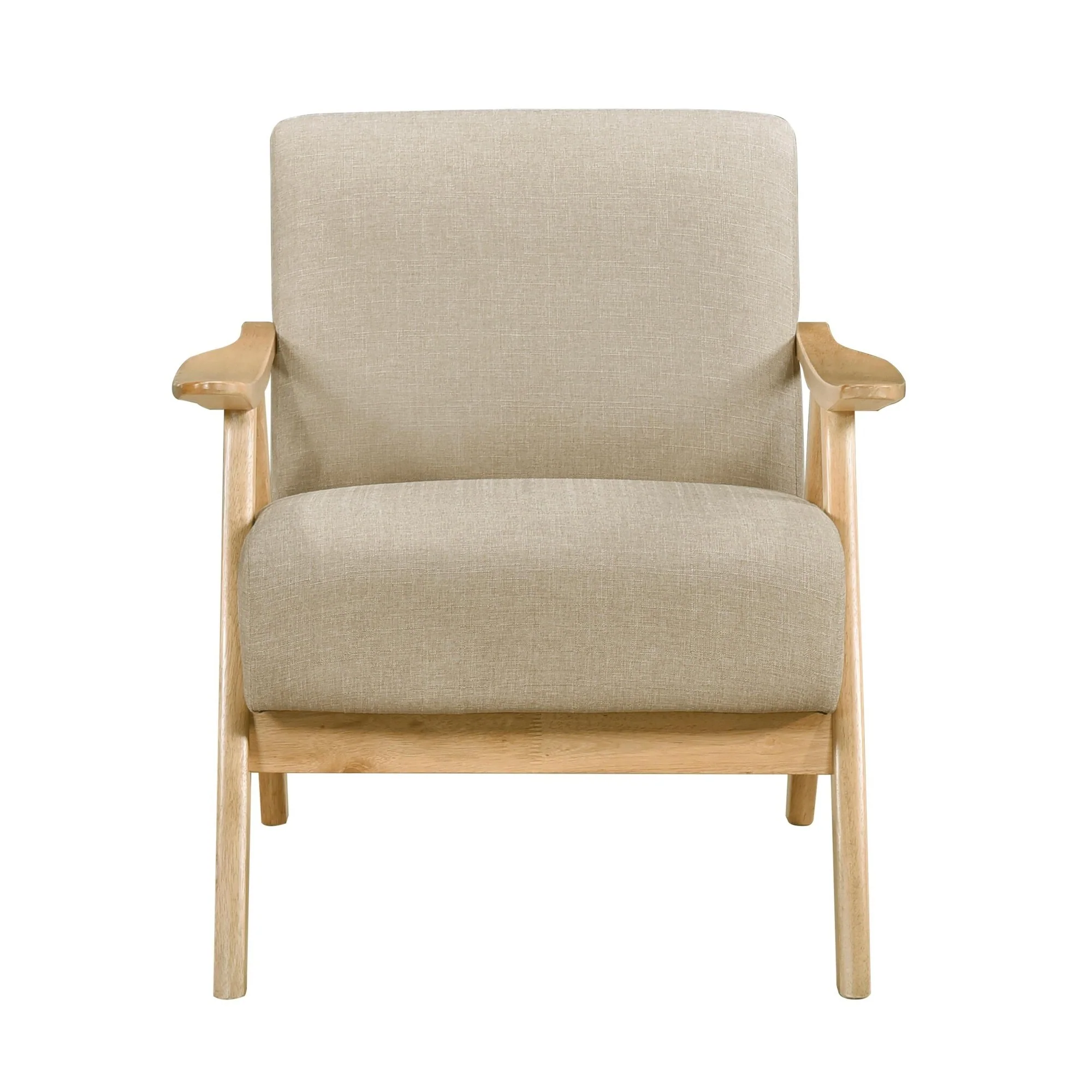 Solid Wood Frame Upholstered Armchair