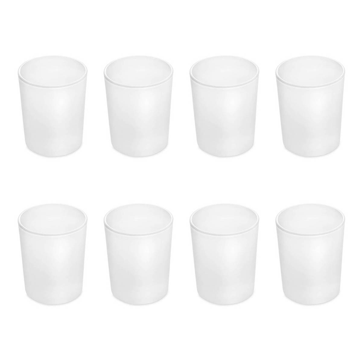 Frosted Glass Candle Holder 6.5cm 8 Pack