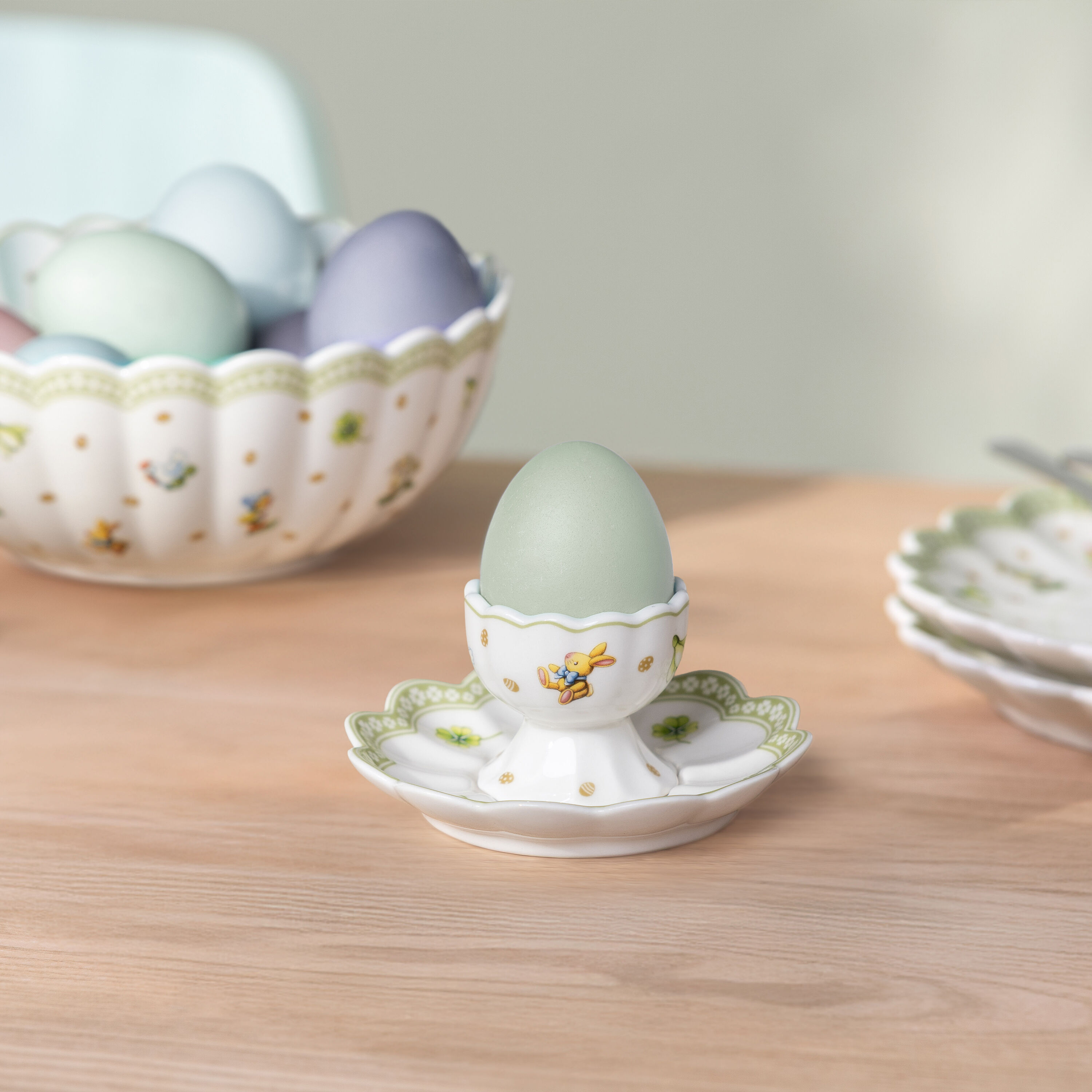 Easter Delight Egg cup - Green, Premium Porcelain