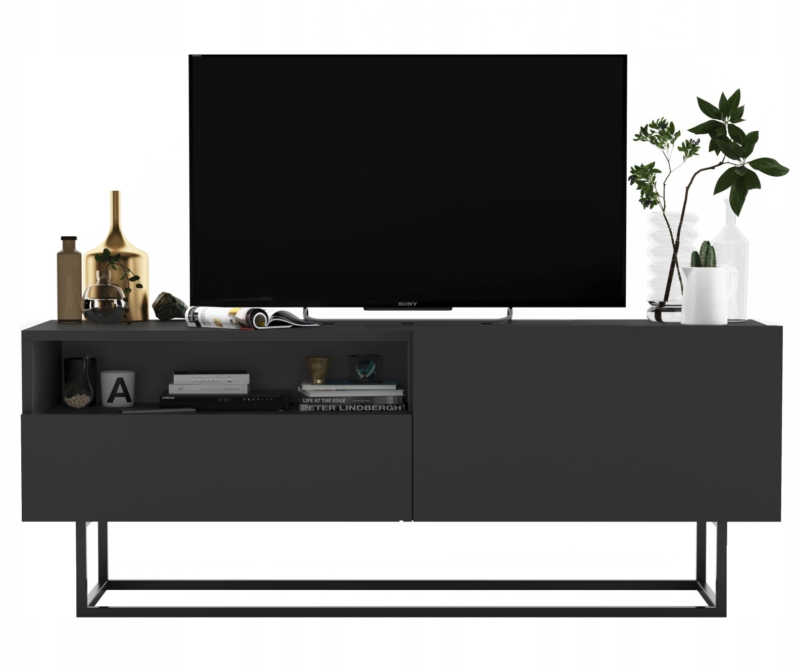 Szafka RTV Loft komoda RTV grafit MAT 120cm stelaż