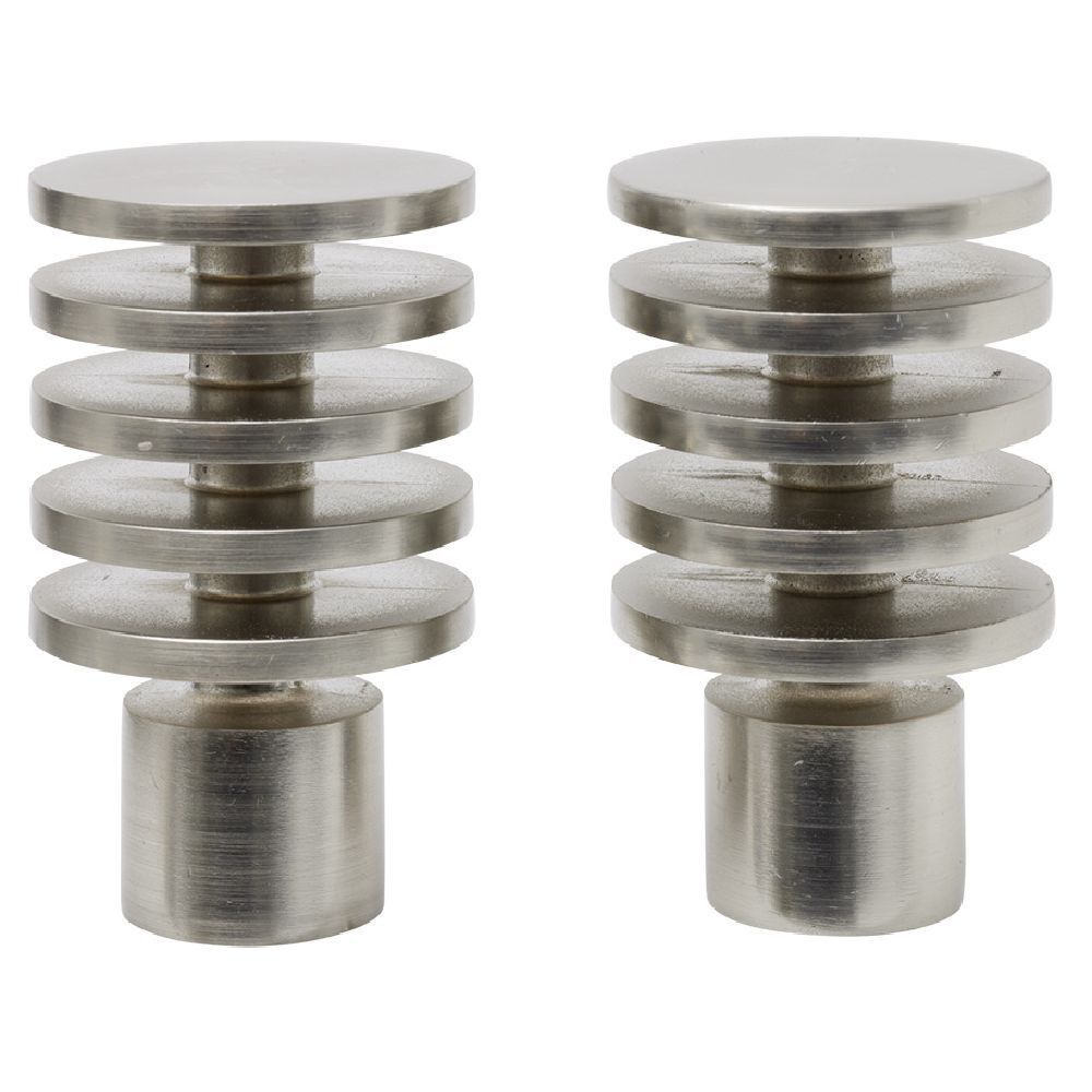 Embout tringle à rideau Ø20mm aluminium brossé x2 forme cylindrique