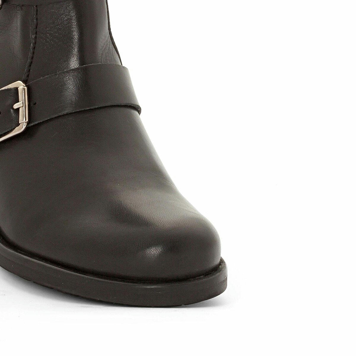Bottines motardes en cuir, fabriquées en Europe