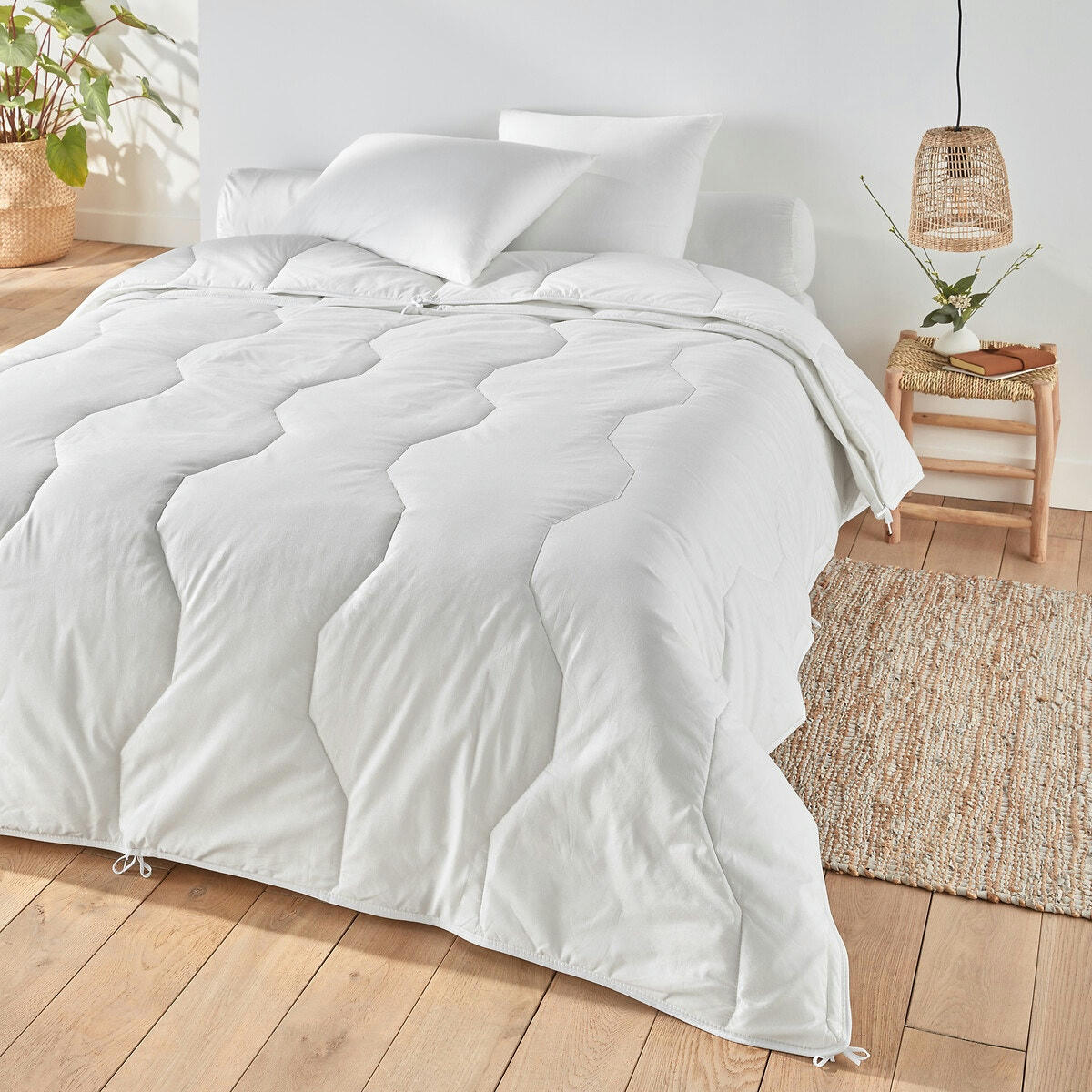 Couette 4 saisons synthétique, enveloppe coton bio