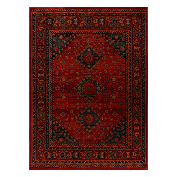 Dywan wełniany KASHQAI 4345 300 orientalny, ramka bordo 67x130 cm