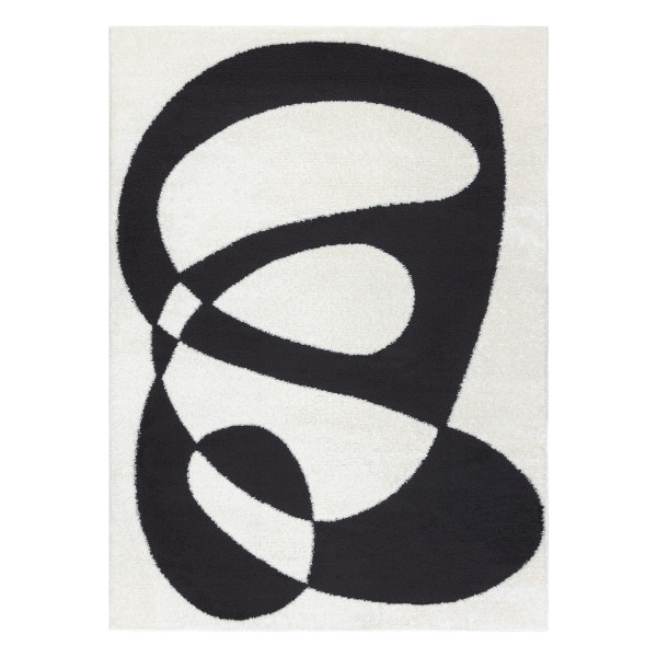 Dywan MODE 8531 abstrakcja krem / czarny 80x150 cm