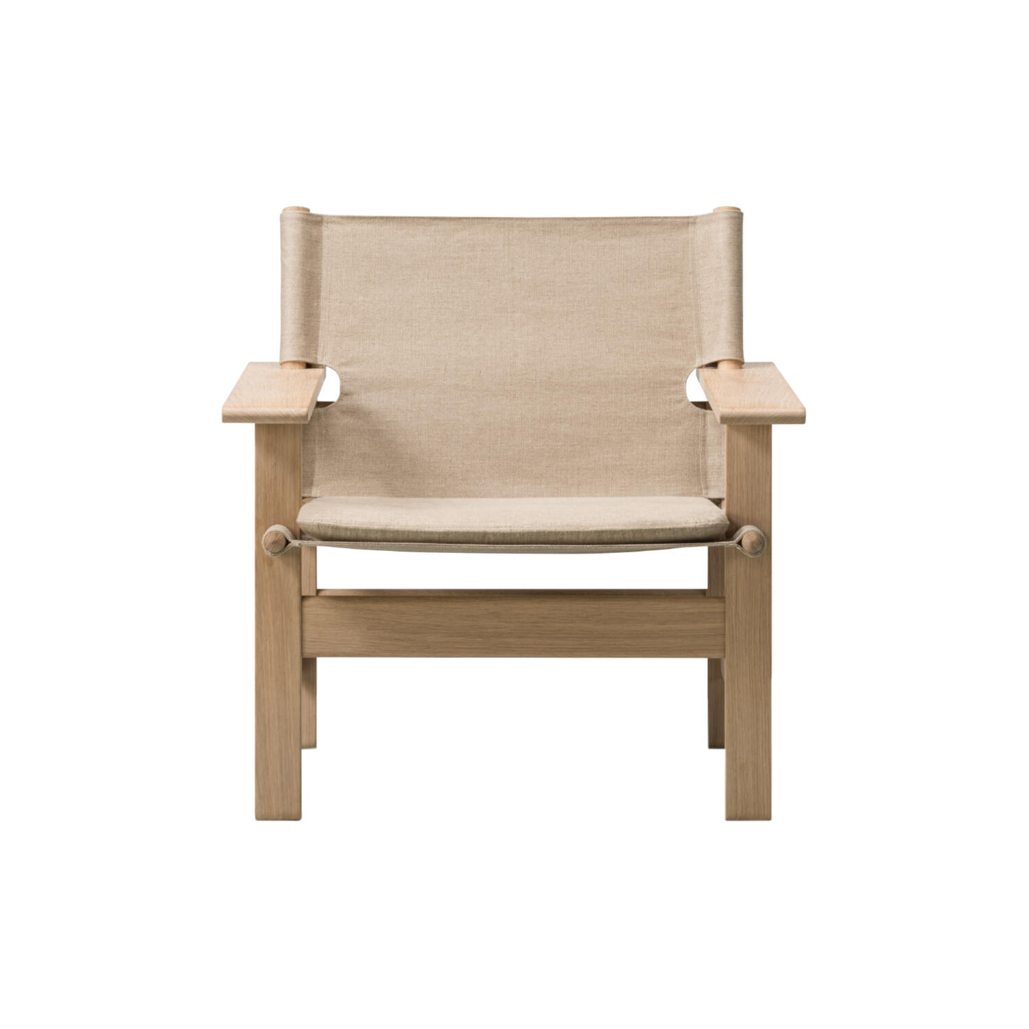 The Canvas Chair loungestol med hynde, s&aelig;bebehandlet eg/kanvas