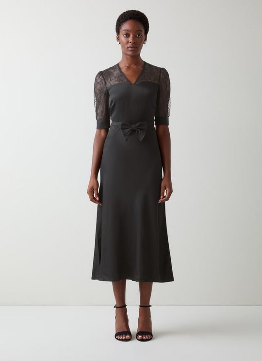 Madalena Lace BlackBelted Dress
