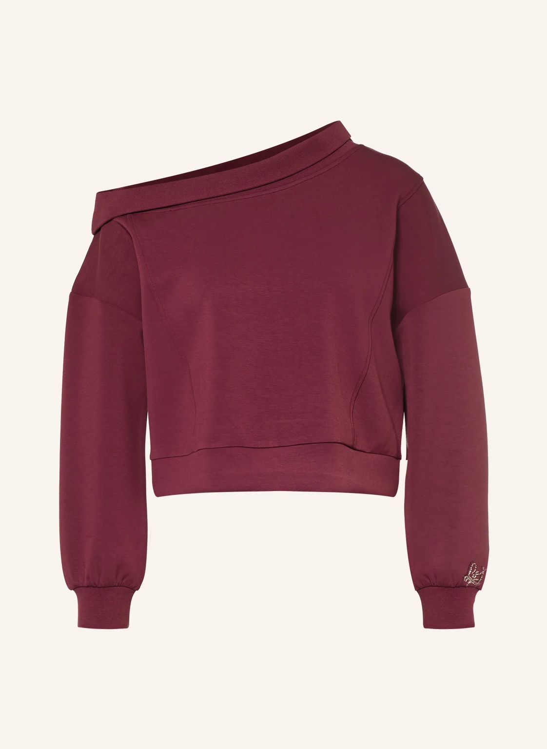 LIU JO Off-Shoulder-Sweatshirt mit Schmucksteinen
