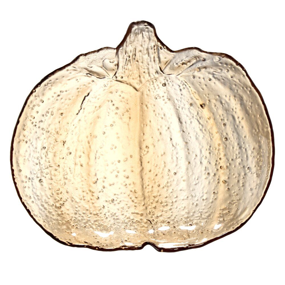 Coupelle forme citrouille céramique marron 22x19xH2,5cm