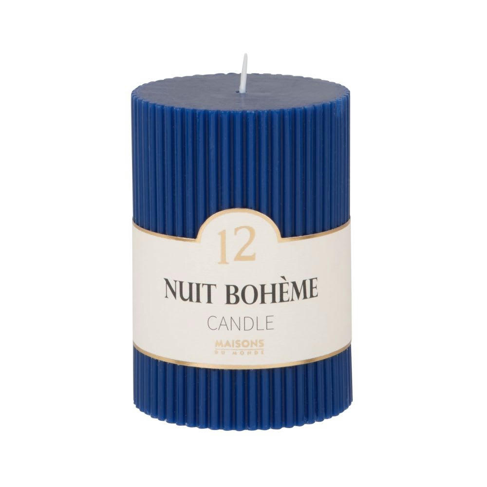COLORAMA - Bougie striée parfumée bleue H10, 340g