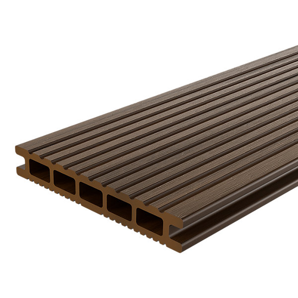 Lame de terrasse composite chocolat Neva Klikstrom L. 220 cm x l. 14,5 cm
