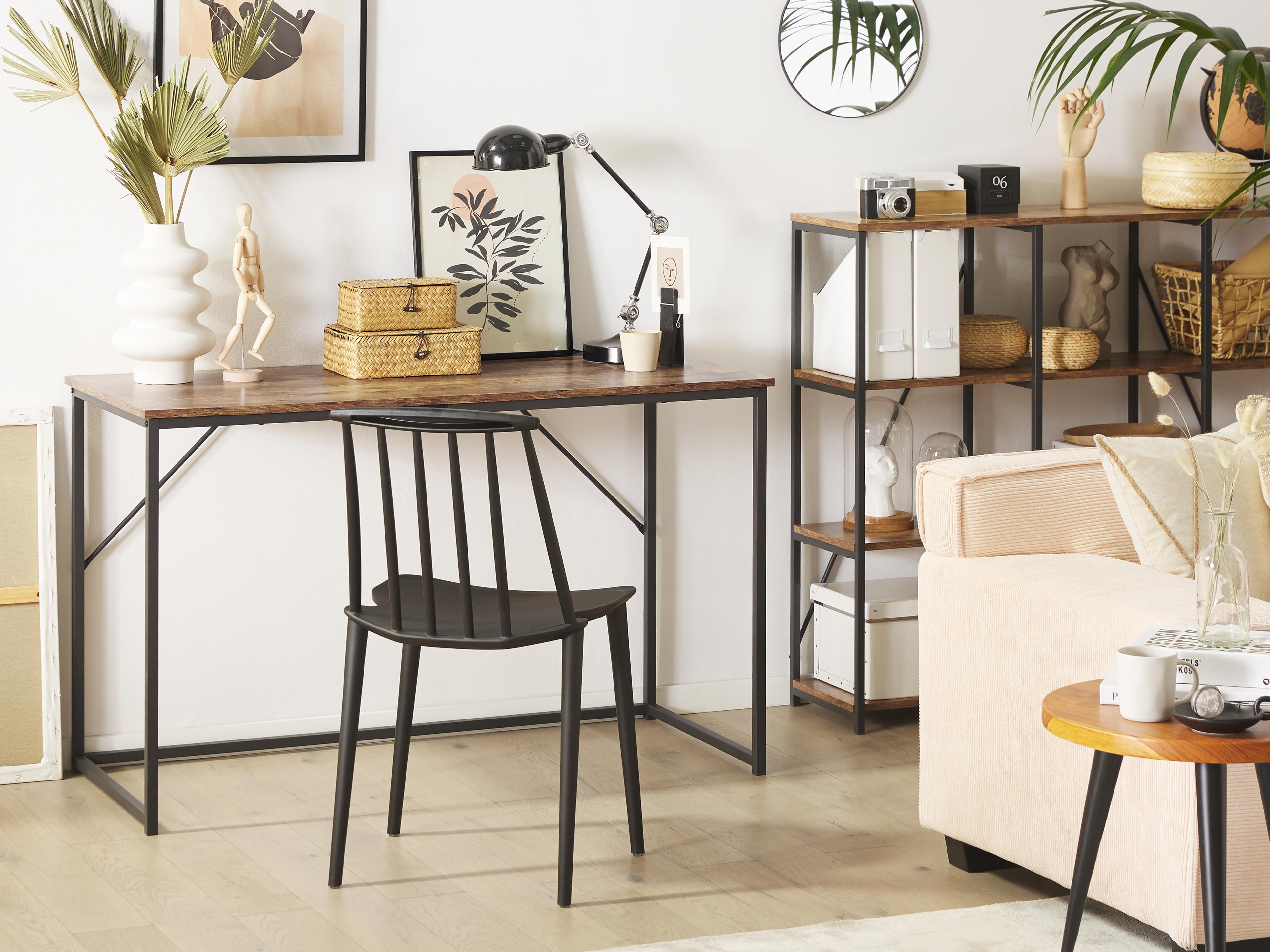 Home Office Desk PEMBRO Dark Brown 120 cm 55 cm