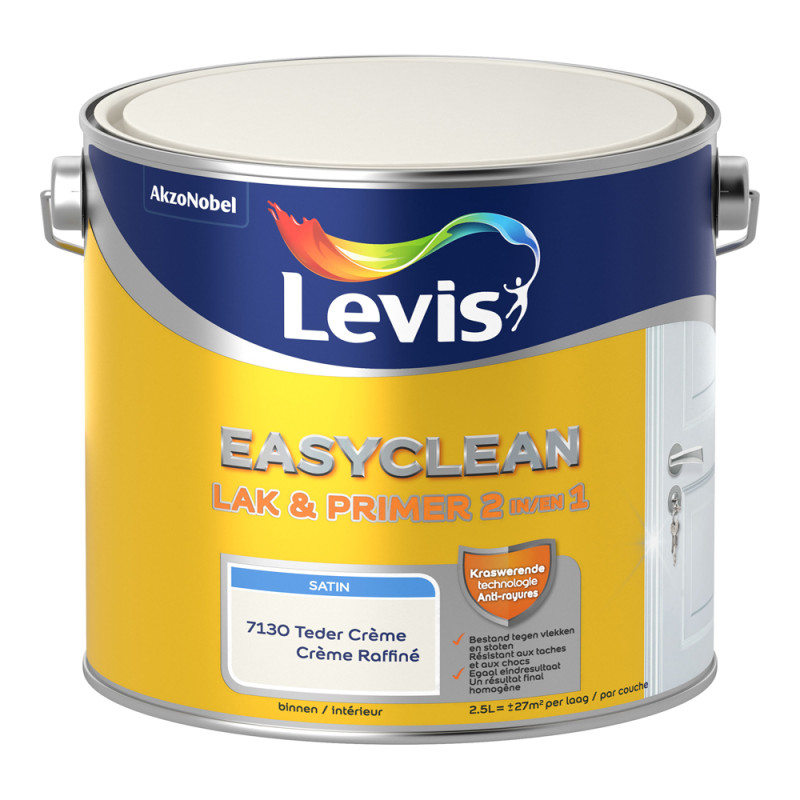 Laque Easyclean crème raffiné satinée 2,5 L LEVIS