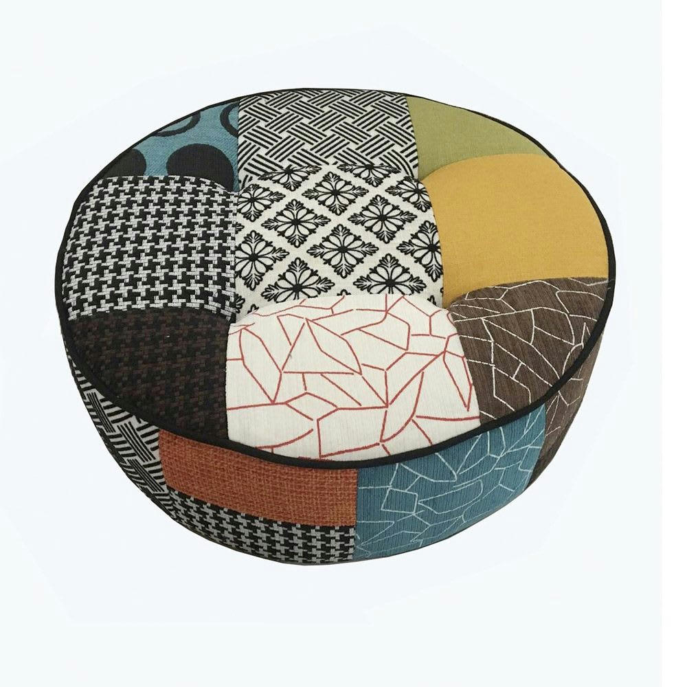 PATCHWORK - Pouf rond patchwork D50cm