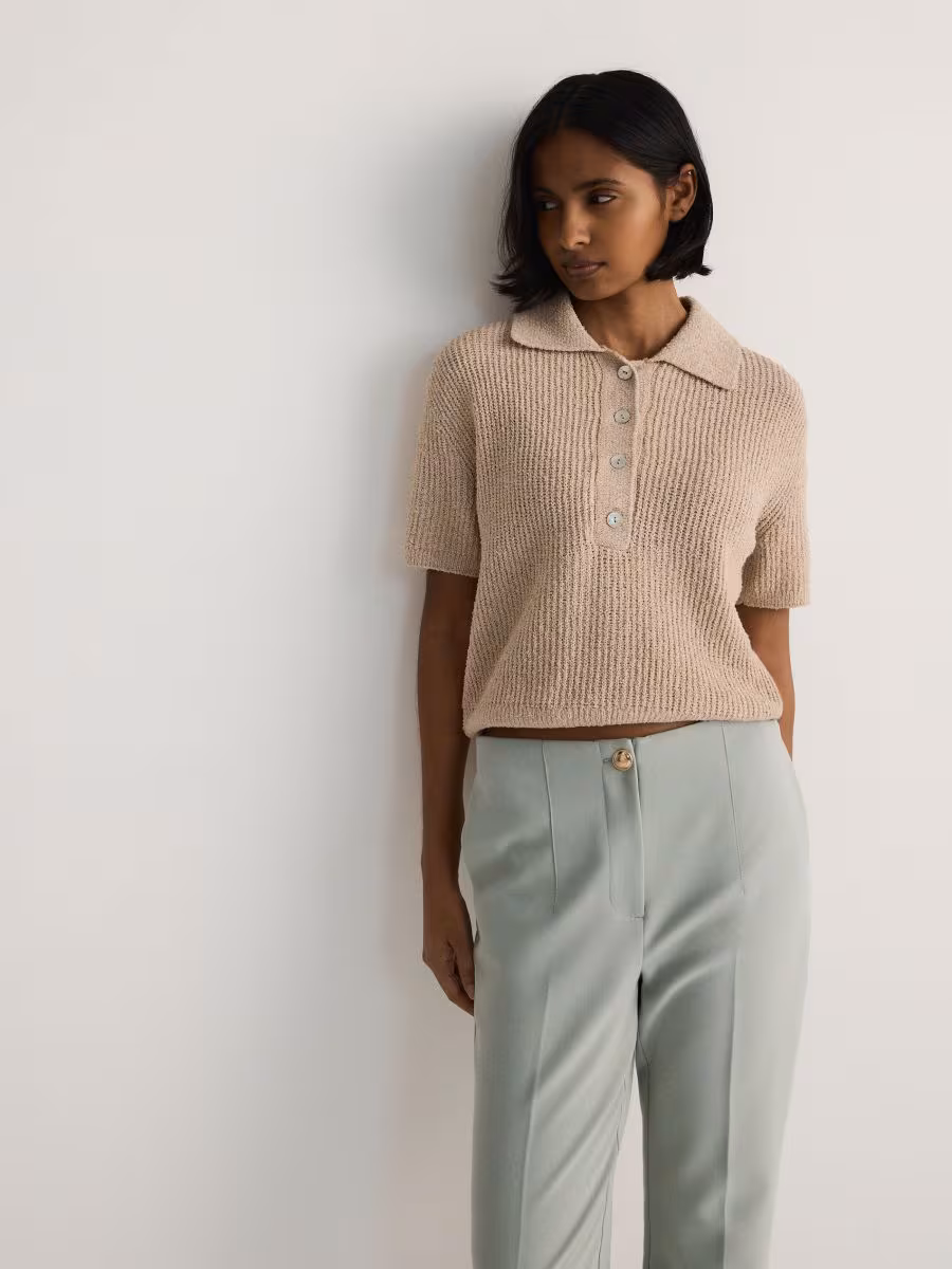 Plain Cotton Rich Cigarette Trousers