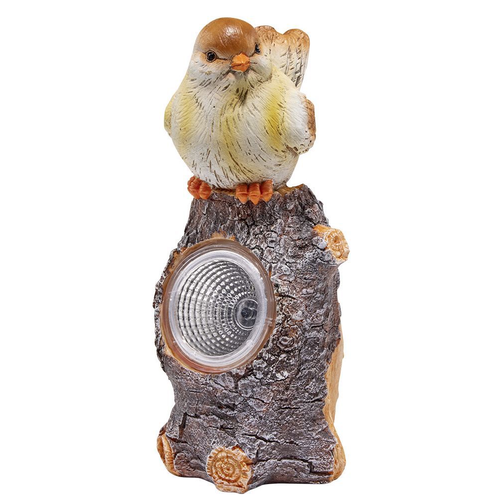 Oiseau solaire décoratif sur bois H20cm