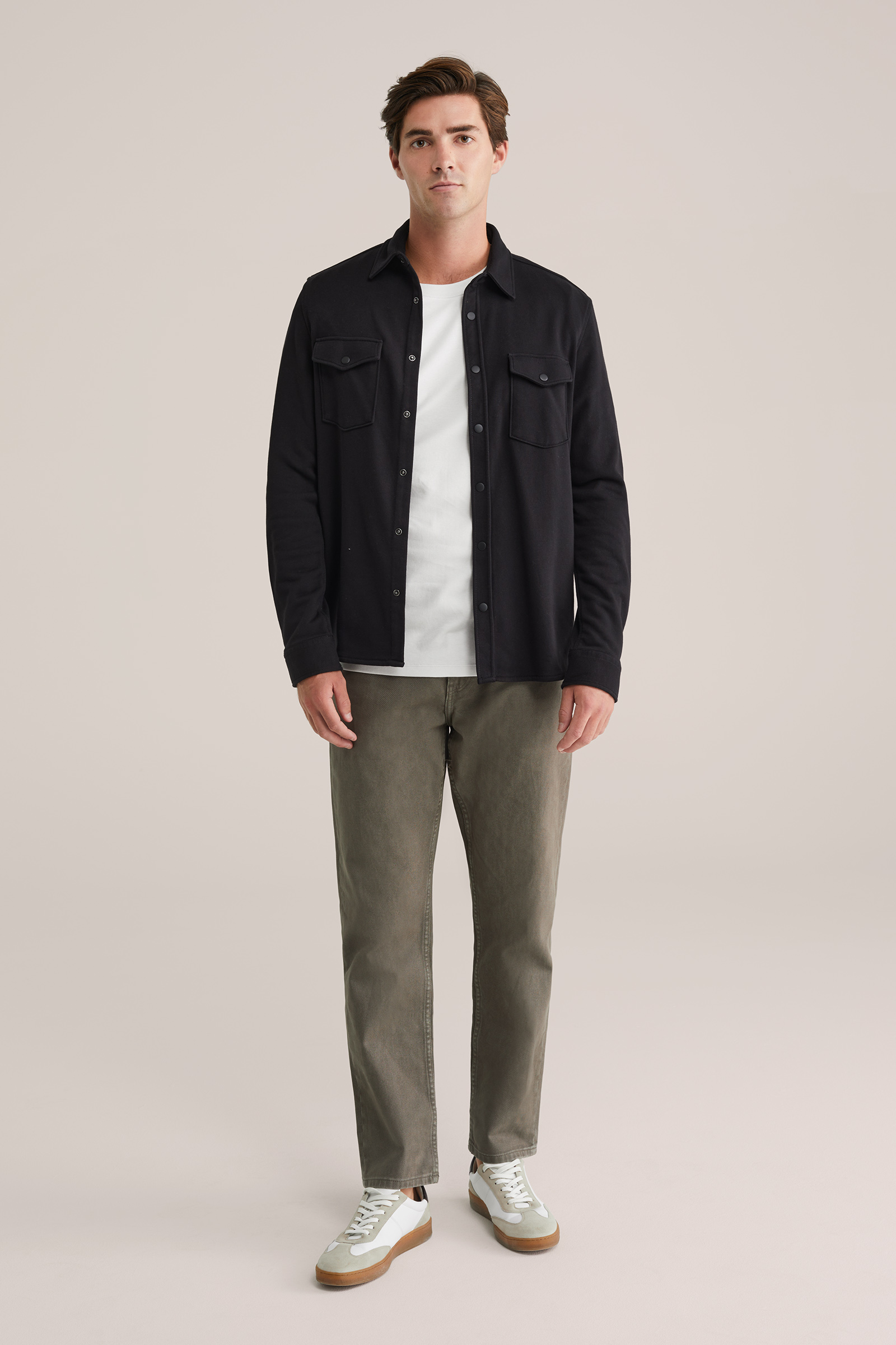 Heren Regular fit overshirt van katoenmix