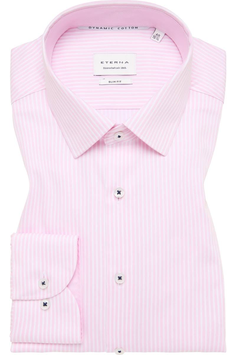 ETERNA Slim Fit Hemd rosa, Gestreift