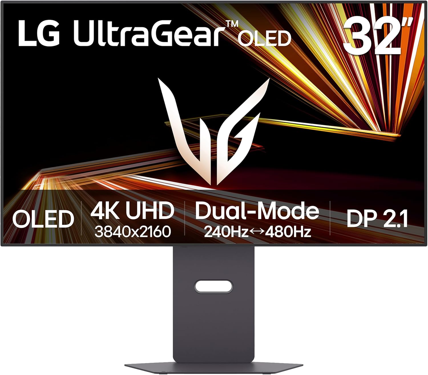 LG 32GX870A-B 32-inch Ultragear 4K UHD (3840 x 2160) OLED Gaming Monitor  Dual-Mode  240Hz  0.03ms  NVIDIA  AMD FreeSync Premium Pro  VESA DisplayHDR True Black 400  USB Type-C  DP2.1