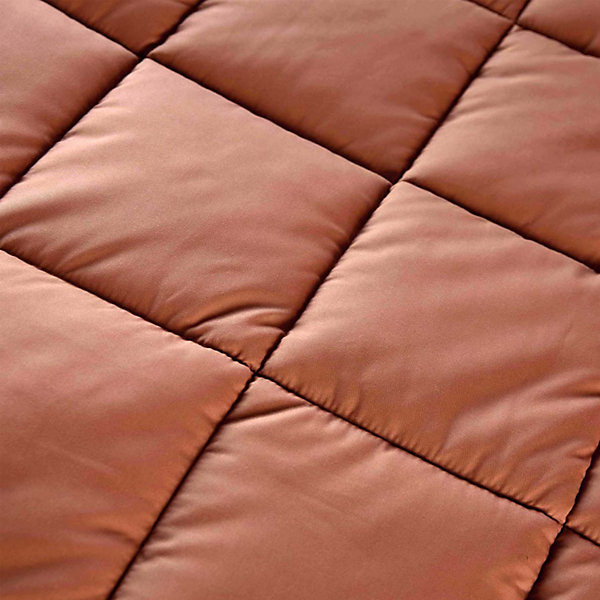 Dessus de lit matelassé peau de pêche Oekotex (220x240 cm - Terracotta)